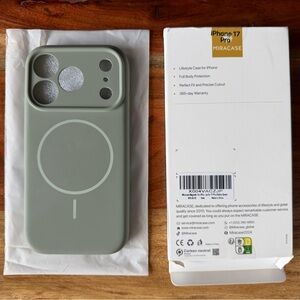 iPhone 17 Pro silicon case, Miracase, Patina Green